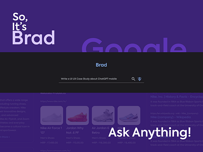 Introducing Brad : Google's Information Assistant ai artificialintelligence chatbot designconcept product design ui ui ux uxdesign