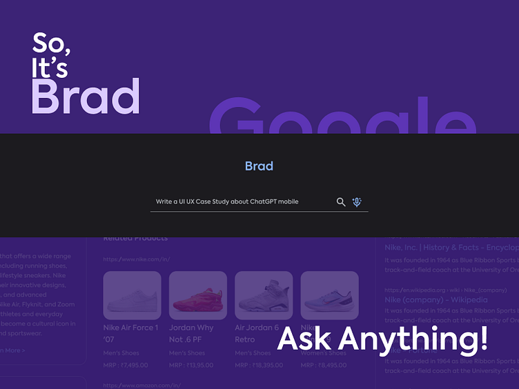 Introducing Brad Google's Information Assistant by Revanth on Dribbble