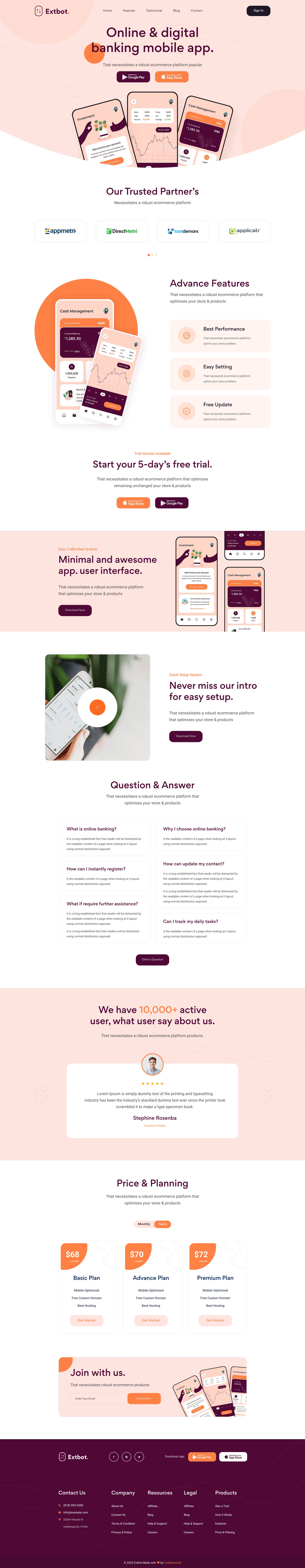 Example of Minimal Website Landing Page