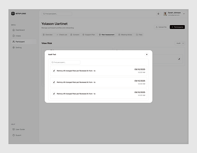 Dashboard UXUI - Audit Trail Model audit trail audit trail design audit trail ui clean dashboard design system modal ui product design saas settings settings page ui settings ui