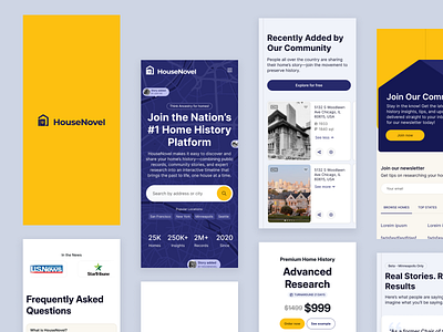 House History website - landing page design ui ux web website