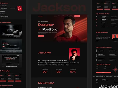 Designer Portfolio Website Landing Page | Personal Portfolio creative portfolio web design designer portfolio website figma portfolio ui kit graphic designer website design minimal portfolio design personal branding website ui uiux portfolio landing page web designer portfolio template webflow portfolio website