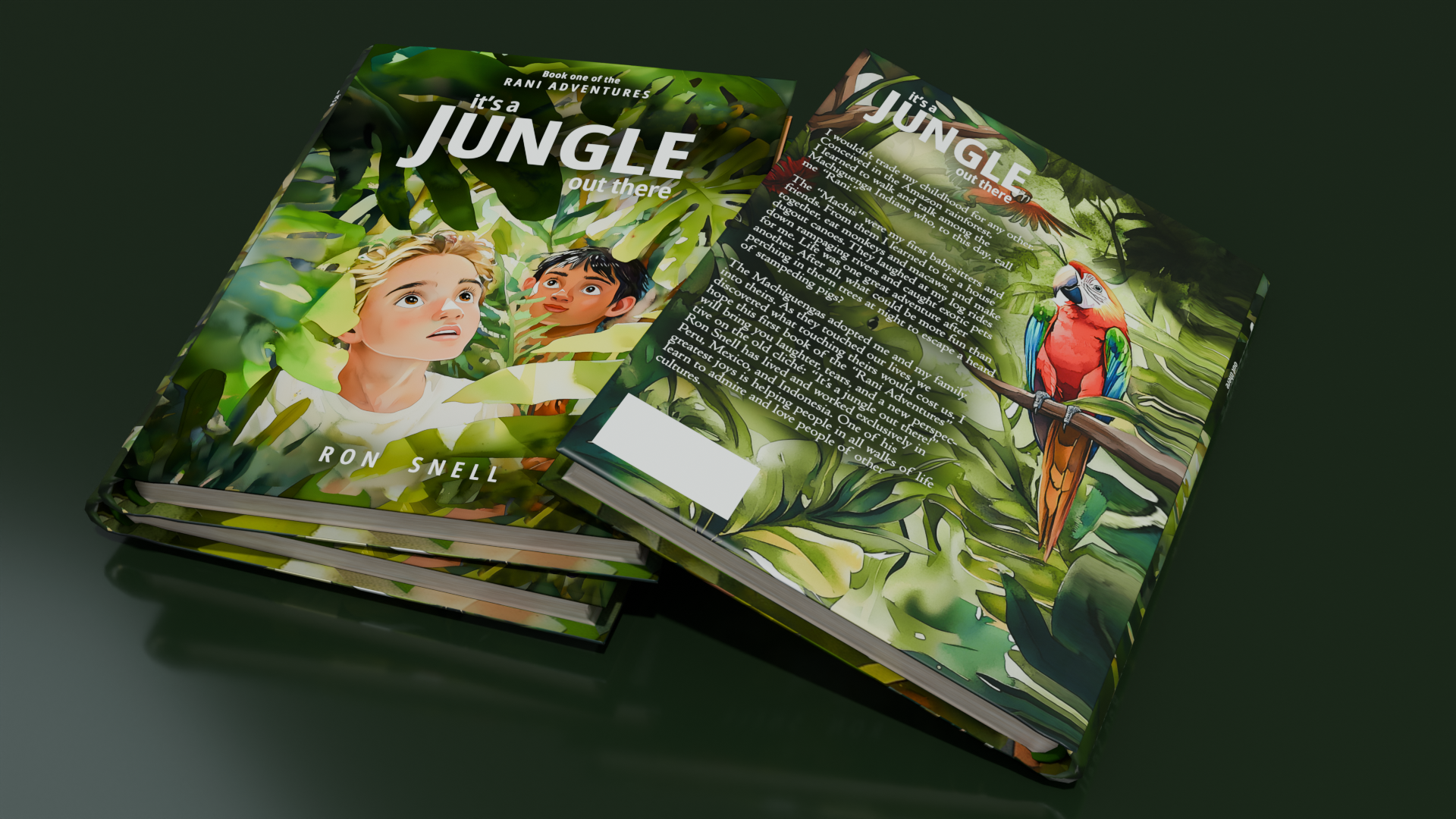 "It's a Jungle Out There" Book Cover & Mockup graphic design illustration
