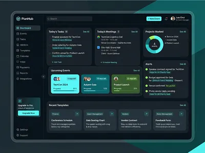 Modern Event Management Platform | UX Case Study admin panel clean interface dashboard event planner productivity project management saas ui design ux web app