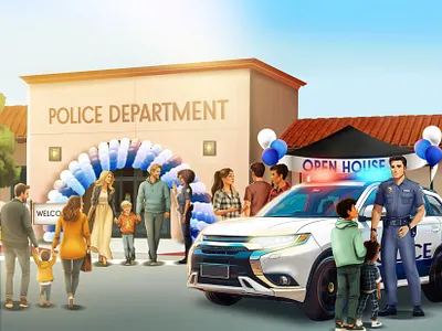 Police Open House Marketing and Family Activities branding graphic design illustration