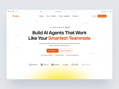 AI Agent Builder Website Design - aiXpo agent agent builder ai ai agent ai agent builder ai agents ai website minimal ui design uiux web design website design website design ai workflow builder