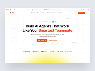 AI Agent Builder Website Design - aiXpo agent agent builder ai ai agent ai agent builder ai agents ai website minimal ui design uiux web design website design website design ai workflow builder