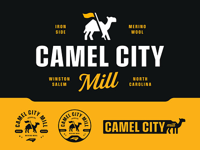 Brand Designs • Camel City Mill Workwear american animal apparel brand badge bold branding camel carhartt clean flag horse industrial logo modern tough typography vintage wool workwear
