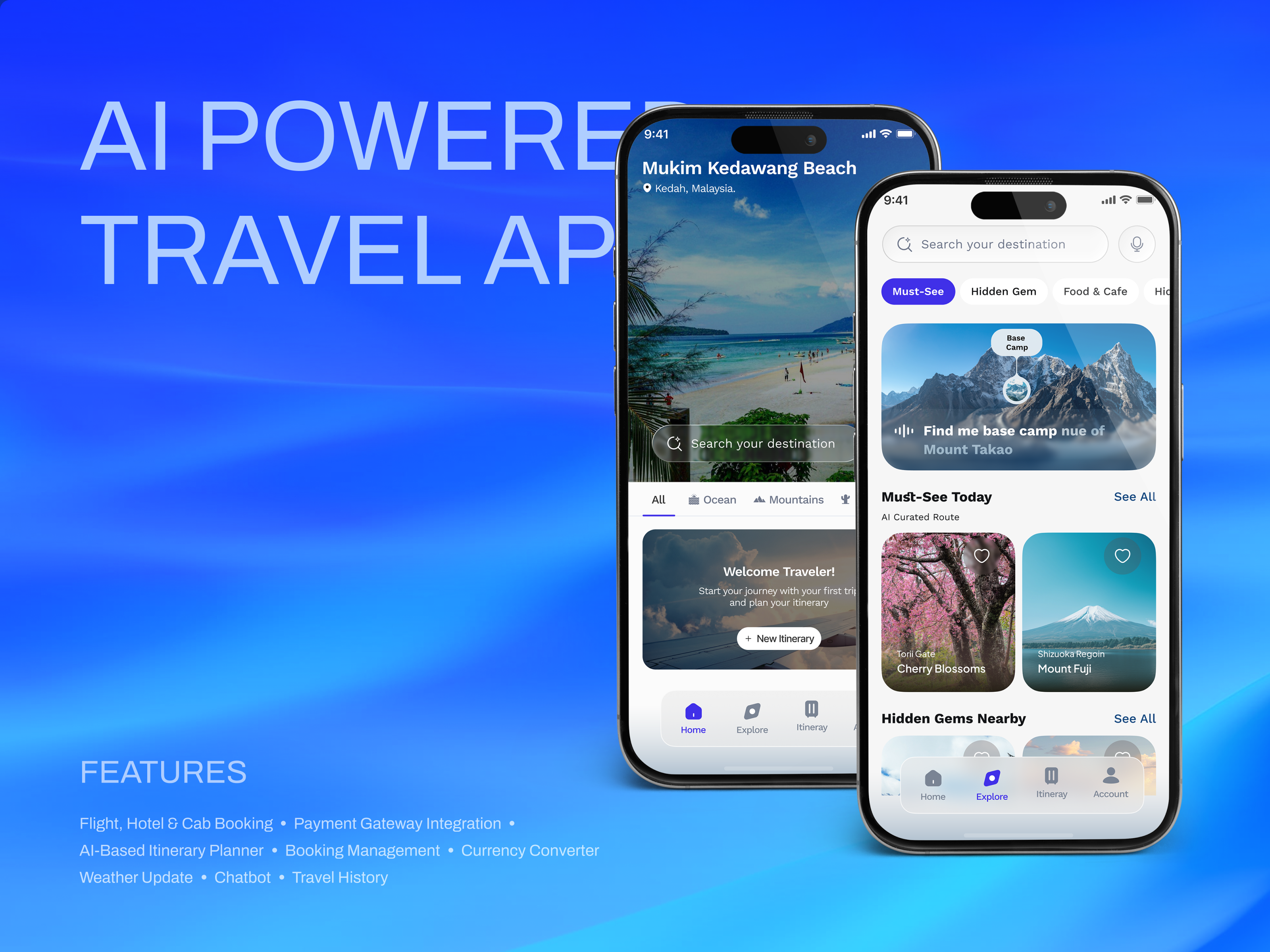 AI-Powered Travel App Design ai app design exploring flight holidays mobile app product design tourism tourist travel travel agency travel app travel app design travel booking travel brands trip trip planner ui ux vacation