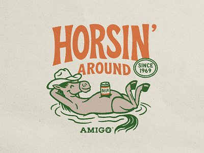 Horsin' Around | Amigo Provisions Co. americana amigo cowboy cowboys folk art horse illustration out west outdoors vintage western