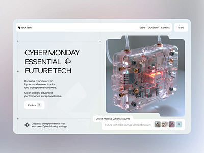 Cyber Monday Promo Page Design black friday blackfriday cyber monday digital commerce e commerce e commerce uiux e commerce website ui ecommerce landing page ecommerce uiux ecommerce website marketing page marketing page design online shop online store online store design promo page promotional page promotional website shopping website tech store
