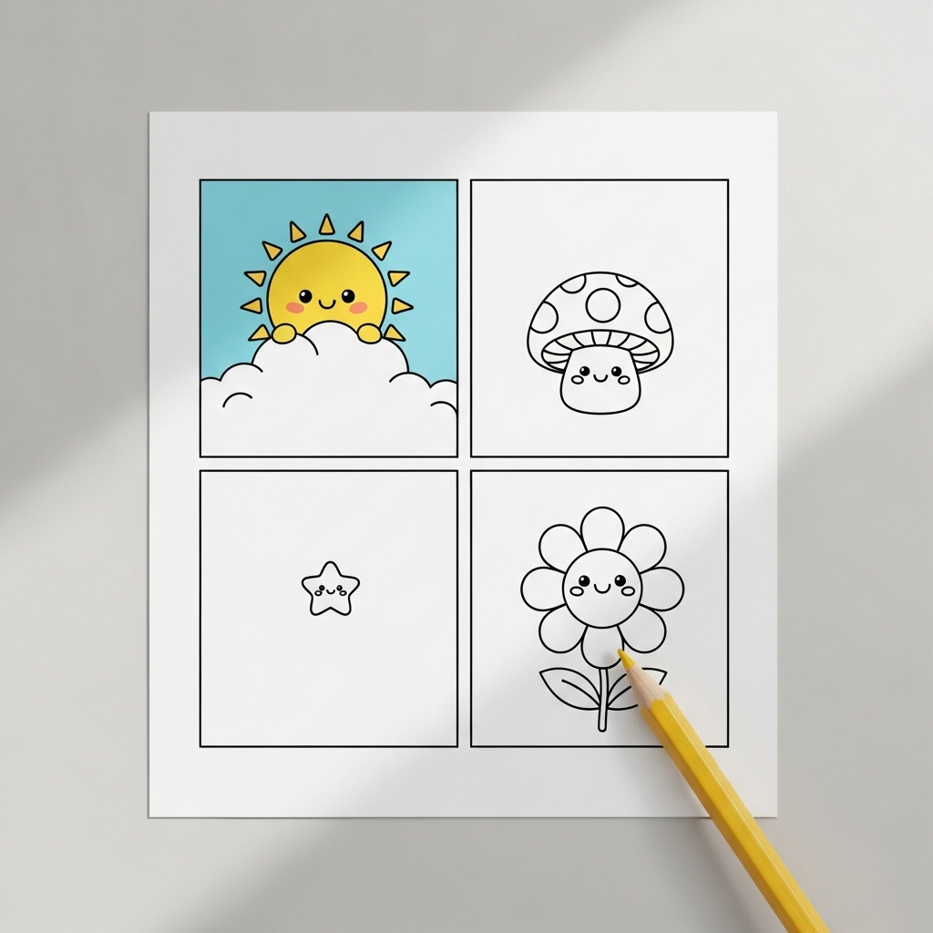 Example of Coloring Book Pages & Story Panels