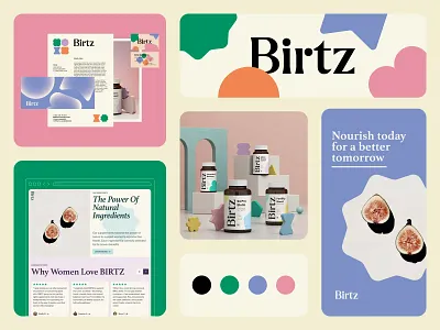 Birtz / Supplement Branding Design 3d brand identity branding branding design design emblem healthy illustration label logo medical medicine packaging packaging design supplement supplements ui vitamins wellness women supplements