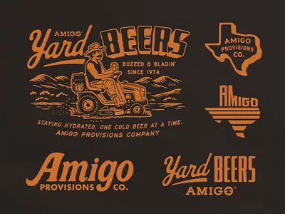 Yard Beers | Amigo Provisions Co. amigo beer hill country illustration outdoors texas yard work