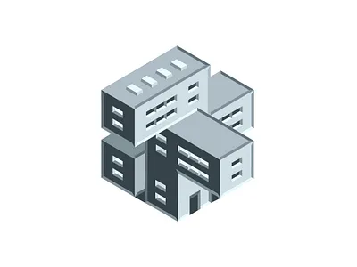 Isometric Brutalist Architecture Logo architec branding brutalist business logo contemporary design drawing elegance geometric graphic design illustration isometric logo logoground logomaker ui