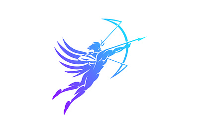 Fairy Archer Logo archer branding business logo contemporary design drawing elegance fairy gradient graphic design illustration logo logoground logomaker mythical ui