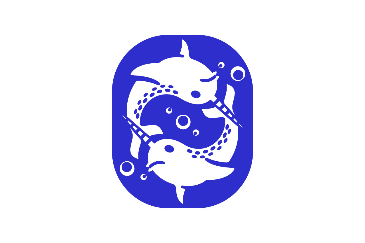 Underwater Twin Narwhal Logo branding business logo contemporary design drawing elegance graphic design illustration logo logoground logomaker narwhal north pole sea unicorn ui underwater