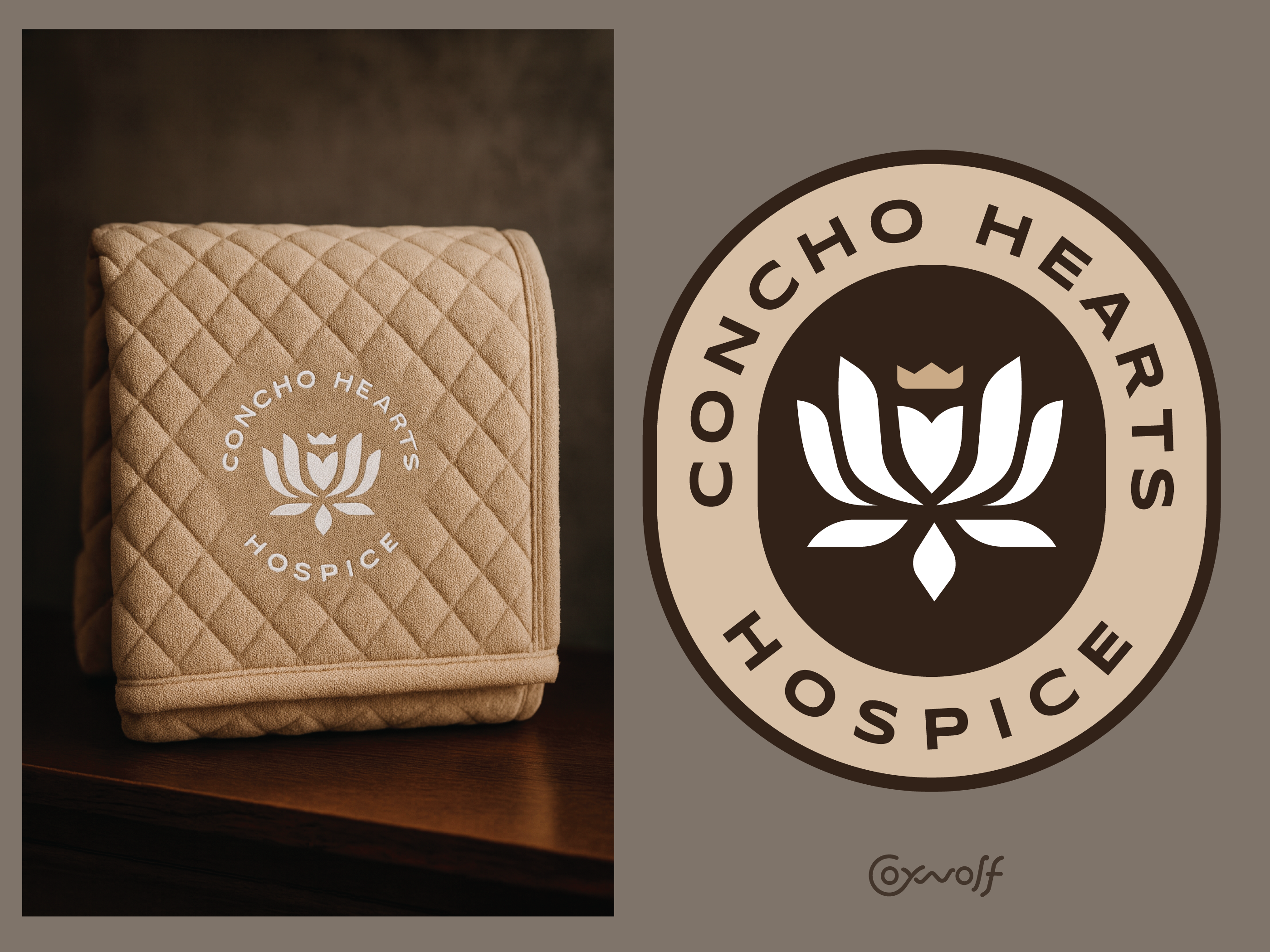 Example of Lotus Heart and Crown - Badge Logo Design