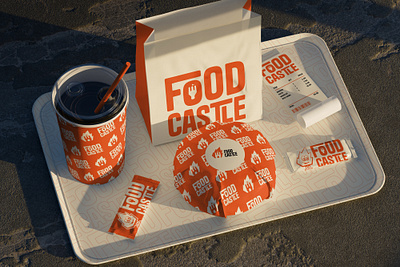 Food Castle Restaurant Branding Design branding branding mockup branding template burger logo cafe logo design food logo graphic design identity logo restaurant branding restaurant logo