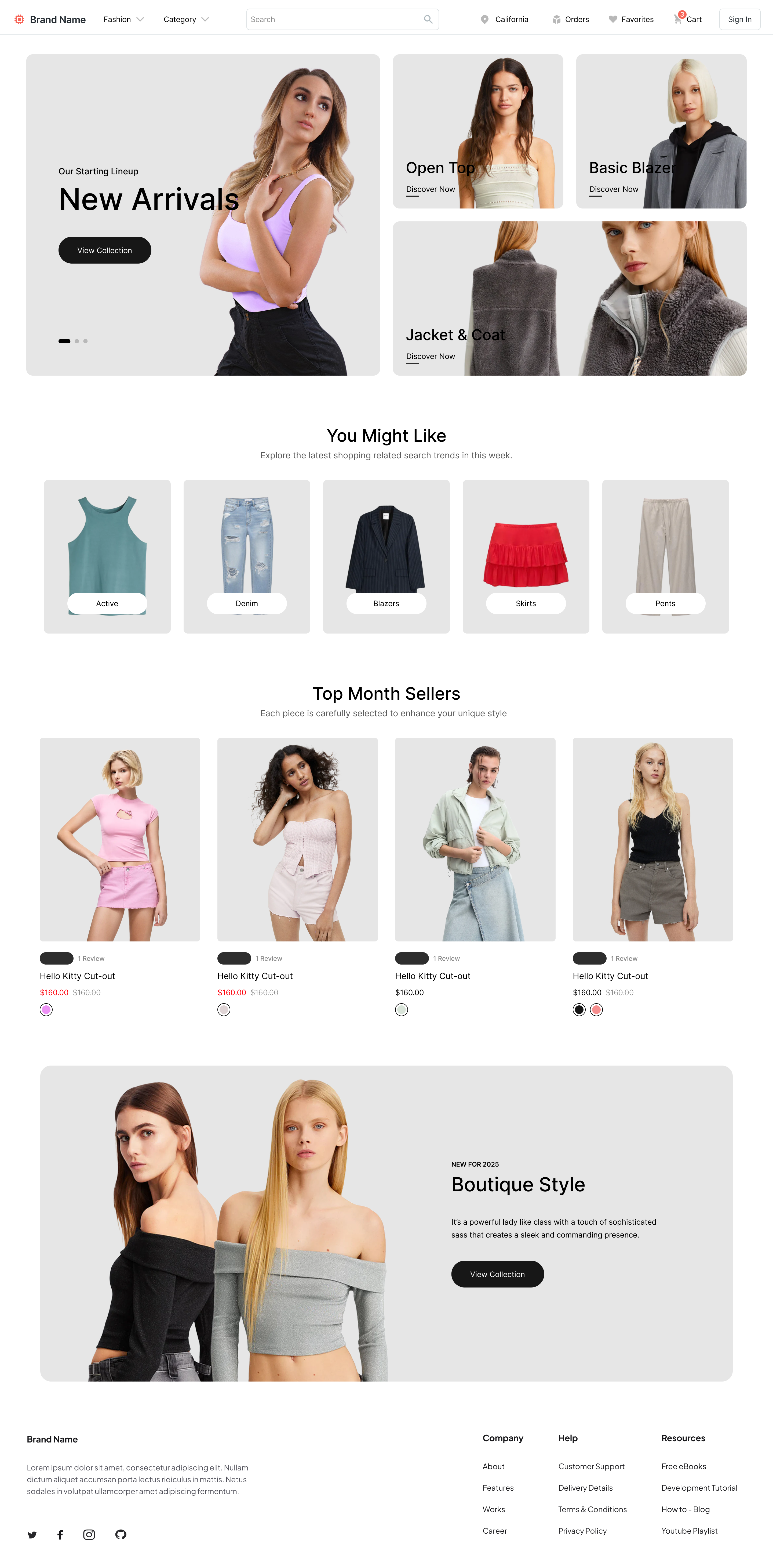 Women's Fashion Ecommerce Web Design branding ecommerce fashion ui user interface web design website