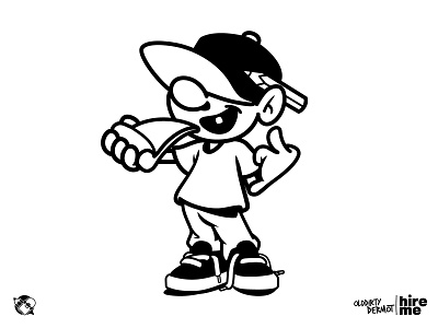 Just workin mascot character design graphics illustration mascot pizza single color t shirt design tee design vector vector design