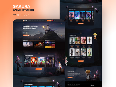Sakura Anime Studio 3d anime art cartoon dark design game hentai illustration manga studio ui ux web website