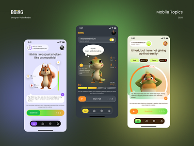 Mobile topics 3d app design character design figma gamification health tracking interaction logo mobi mobile app mobile concept mobile interface mobile ui motion tracking product design topics ui ux ux mobile