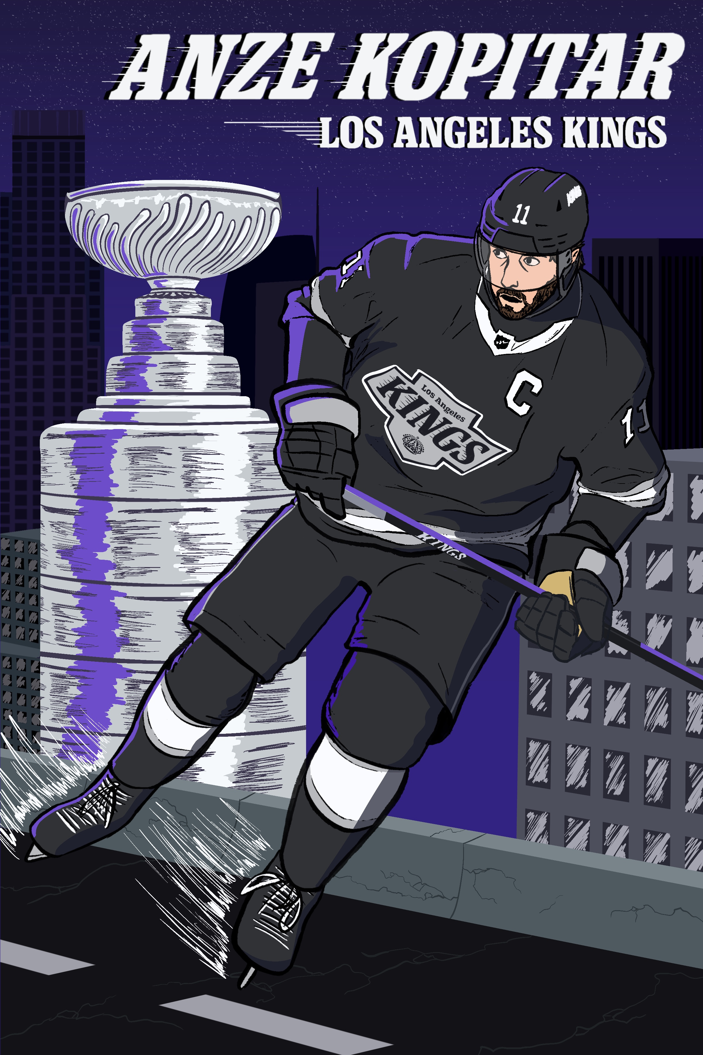 Anze Kopitar - LA Kings design hockey hockey illustration illustration los angeles sports sports illustration