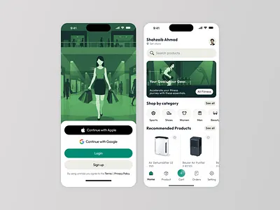 Clean Shopping App Design app interface blue ui design checkout flow clean ui ecommerce app filter ui minimal design mobile ecommerce mobile shopping modern ui online store app product details product grid product listing search ui shop app ui shopping cart shopping experience ui ux design user friendly app