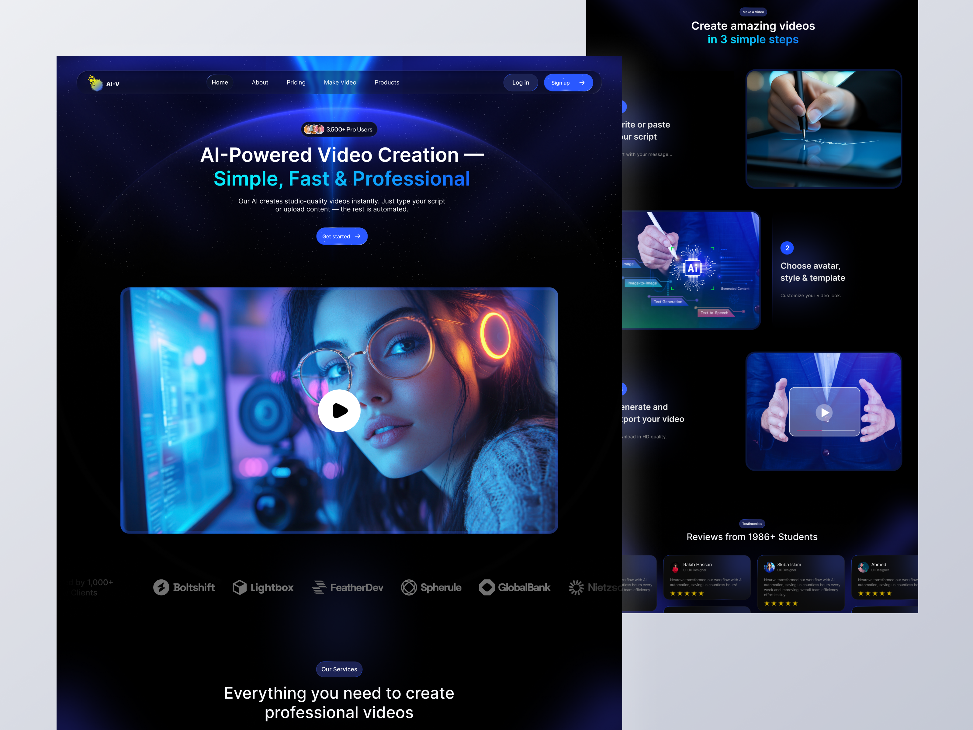 Example of Ai Website UI/UX Design Digital Products