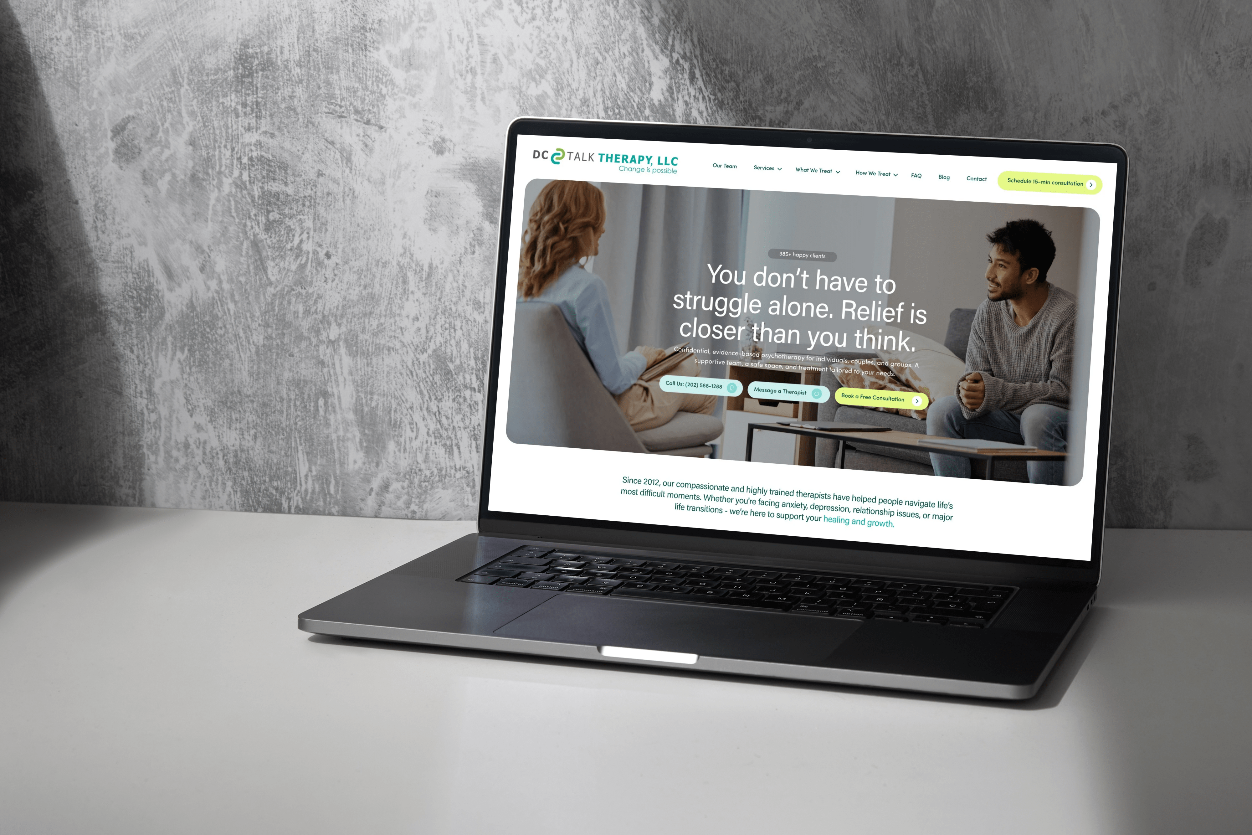 Redesigning Emotional Support Online cleanui design designinspiration healthcaredesign illustration landingpage metal health modernui psychotherapy ui