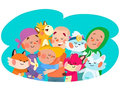 Mexican Childhood Cancer Association awareness brave cancer cartoon character color cute design fox foxes friends hope hospital illustration kids