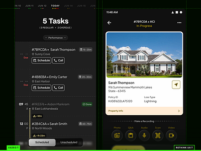 Field Adjuster App - Rethink app claim management claims design exzeo inspection insurance juster juster app mobile mobility ui ux