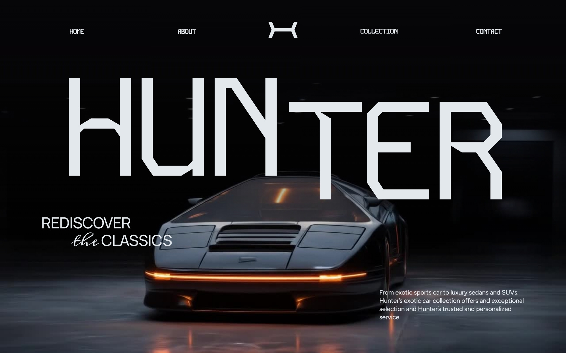 Hunter Classic Drive Hero Section Design 3d animation automobile design branding design graphic design hero hero animation hero section design illustration logo motion graphics ui user interface web design