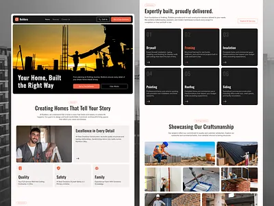 Construction Company Landing Page – Modern, Trust-Focused Design interface product service startup ui ux web