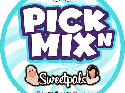 Pick n mix candy pouch sticker design candy design food graphic design illustration label label design logo packaging pouch sticker