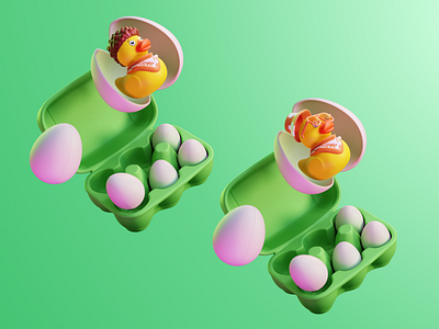 Rubber Duck CGI – Playful 3D Composition 3d 3d art 3d artist 3d concept design 3d design 3d graphics 3d illustration 3d render 3d visual blender cg cg art character character design cinema4d colorful funny green illustration