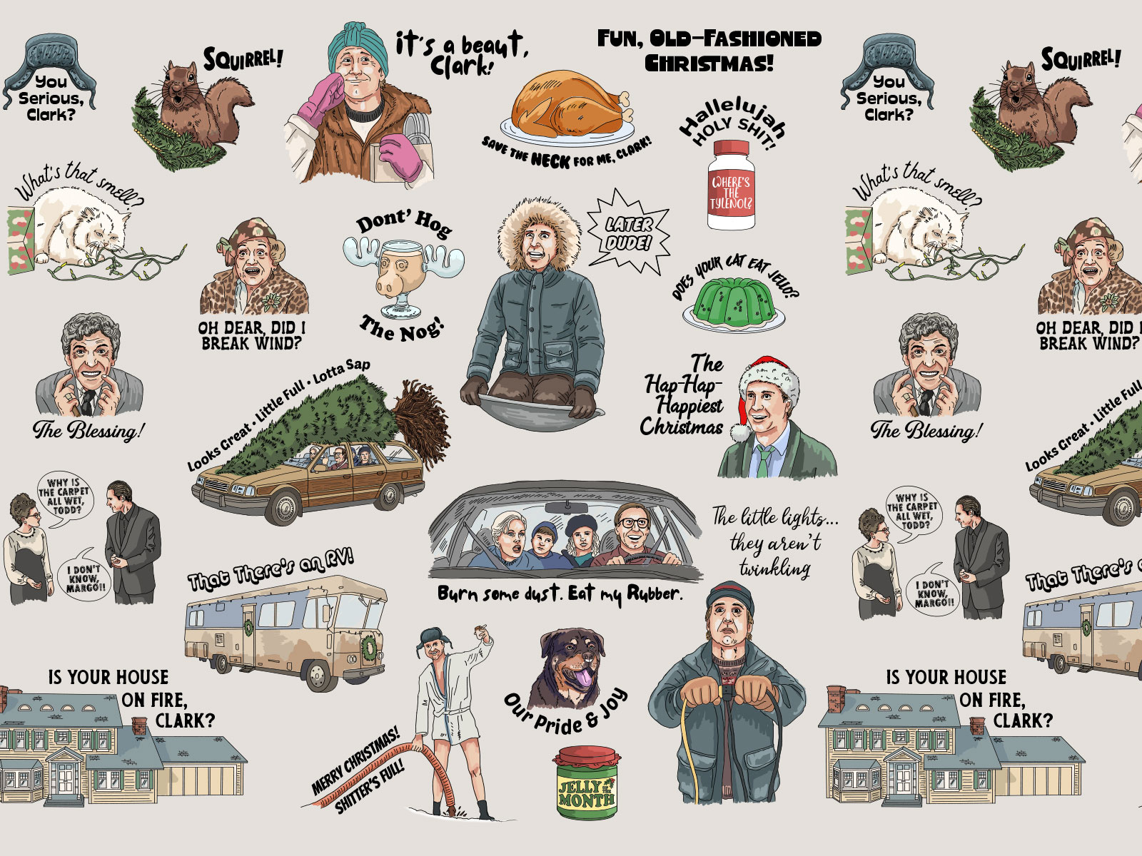 Christmas Vacation – Holiday Illustration Series character design character illustration christmas illustration festive art handdrawn holiday illustration icon design illustration illustration series illustrative storytelling pattern illustration seasonal design surface pattern design