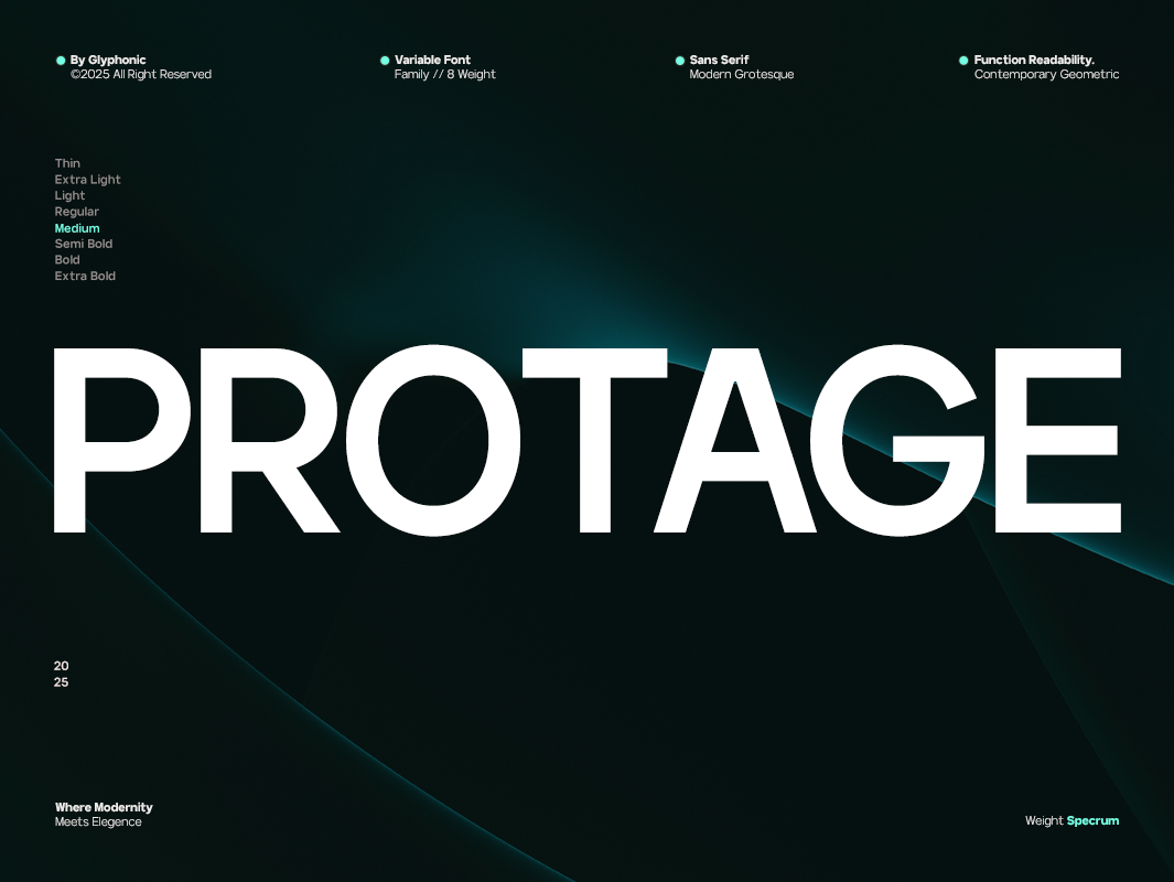 GC Protage – Pure Modern Clarity agency branding clean corporate design elegant font font glyph glyphonic graphic design modern poster sans serif stratup trendy typeface typography ui web webfont