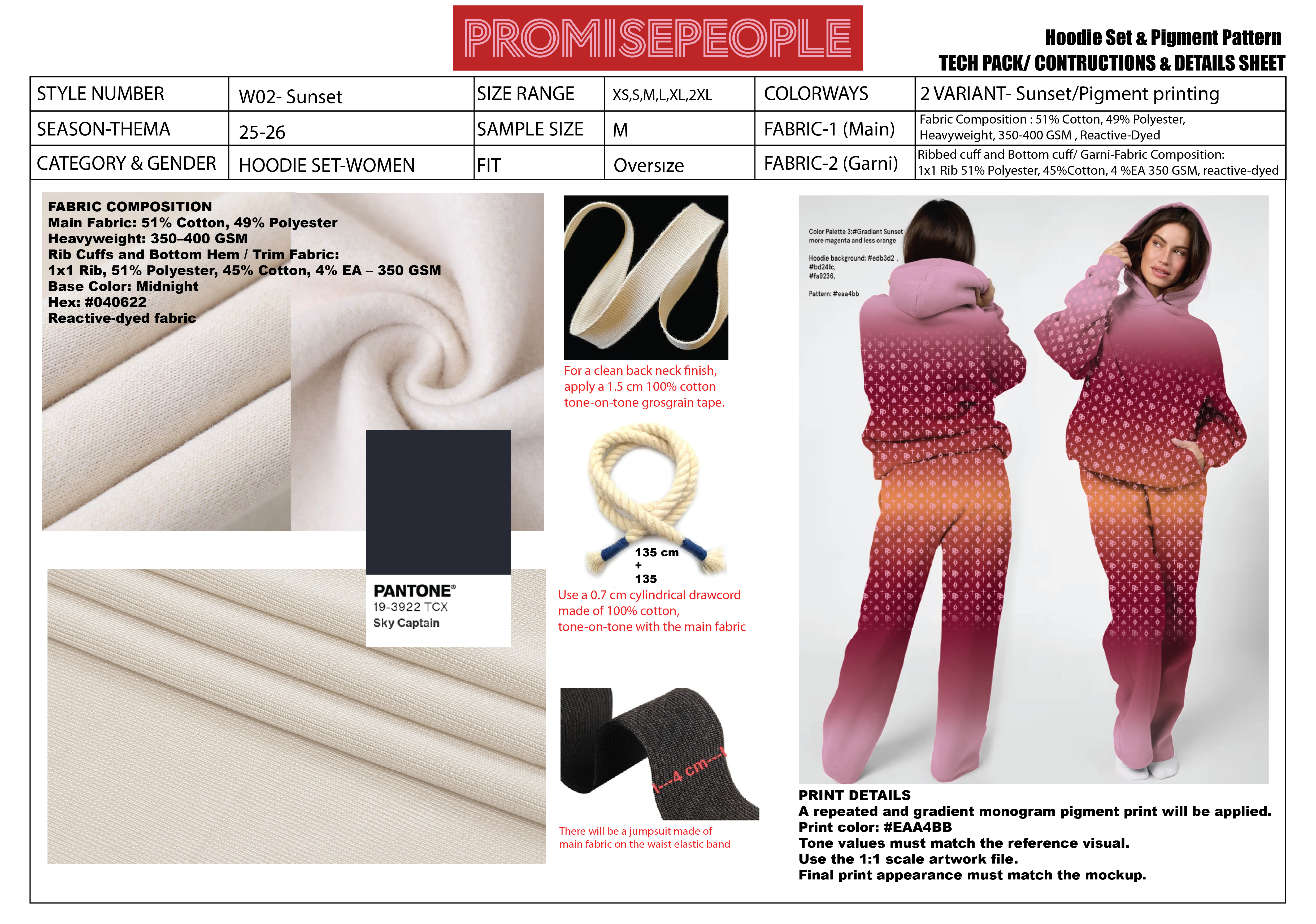 Example of Factory Ready Apparel Tech Pack 