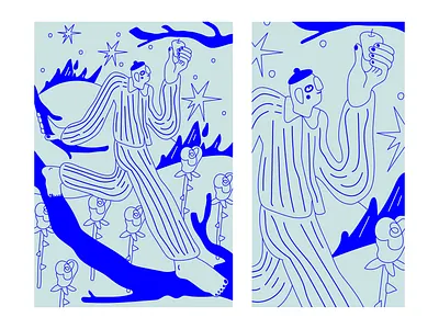 Andrey apple apple tree branding cartoon character design dream edit editorial illustration minimal pajama vector