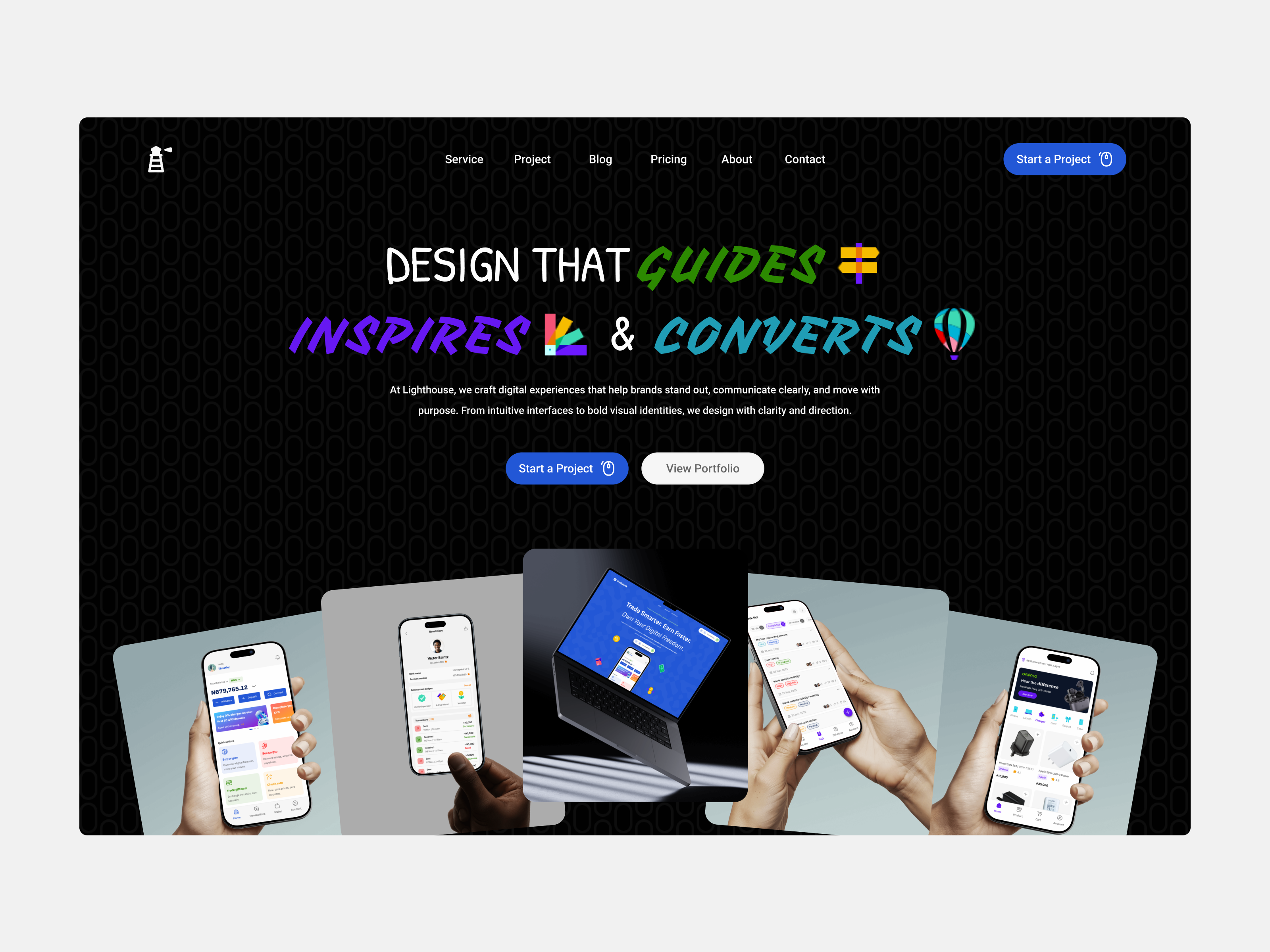 Lighthouse (Hero section) design agencystudio hero section ui design website
