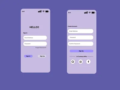 Daily ui mobile sign in sign in sign in with social sign up sign up with mobile