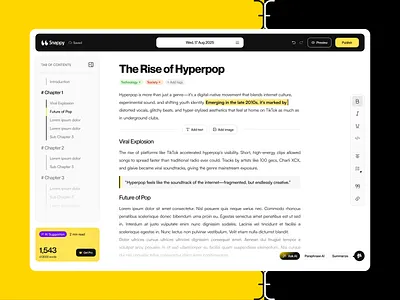 Snappy - Article Editor article blog blog website dashboard news news article ui ui design web design website