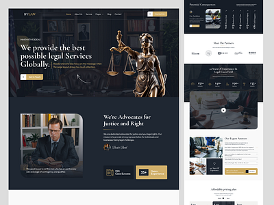 ⚖️ BYLAW -- Law Landing Page advocate agency classic defenseattorney design fleexstudio landing page law law brand law firm law firm website lawfirm luxury portfolio team ui uiux ux web design website