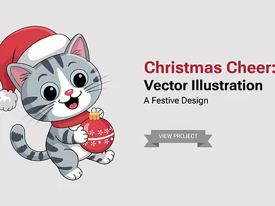 Cute Christmas Cat Vector Illustration adobeillustrator cartoon cartoon cat in santa hat catillustration characterdesign christmas christmasdesign cristmas cat illustration cutecat festive graphicdesign holidayart kawaiiart merchdesign santacat stockart tshirtdesign vector vectorillustration