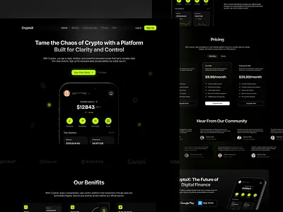 Cryptox | Ai Crypto Solution Landing Page | UI Design ai ai crypto ui ai landing page ui design bitcoin ui concept crypto app ui crypto dashboard design crypto exchange ui crypto landing page crypto platform design cryptocurrency website design digital wallet interface ethereum wallet ui fintech landing page futuristic ui design investment app design landing page design mdgrpias minimal fintech design modern web ui uiux exploration