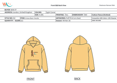 Basic Hoodie Tech Pack – Production-Ready Specification Guide apparel specification construction details fabric specs factory communication fleece hoodie garment development hoodie tech pack industrial standard measurement sheet pattern accuracy print mapping production ready file