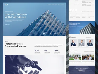 ECI. - Clean Minimalist Insurance Company Corporate Website Page company profile corporate corporate website insurance insurance company insurance company website insurance landing page landing page landing page design luxury minimalist modern product design professional saas ui ui design web design website website design