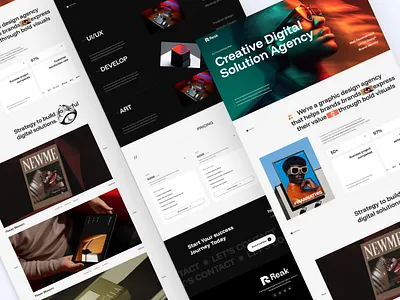 Creative Digital Agency Landing page agency agency website black and white branding creative digital agency digital agency dstudio agency feature hellorejon landing page landing page design product design profile services studio studio design ui ui ux ux
